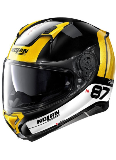 CASCO NOLAN N87 PLUS DISTINCTIVE N-COM BLACK / YELLOW