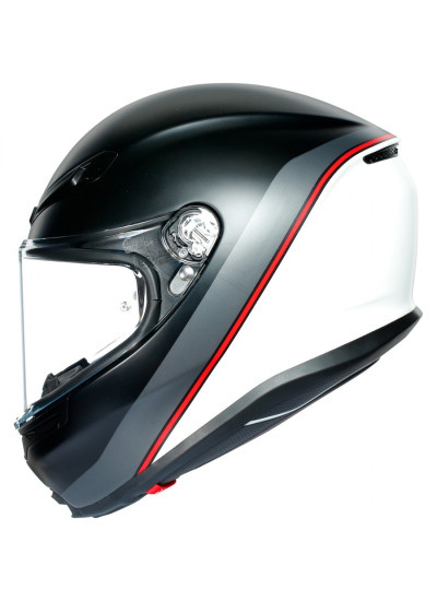 CASCO AGV K6 MINIMAL MATT BLACK / WHITE / RED