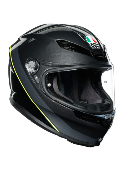 CASCO AGV K6 MINIMAL GUNMETAL / BLACK / YELLOW FLUOR 1