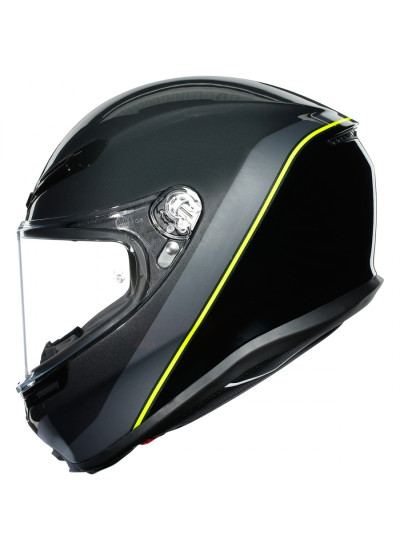 CASCO AGV K6 MINIMAL GUNMETAL / BLACK / YELLOW FLUOR 5