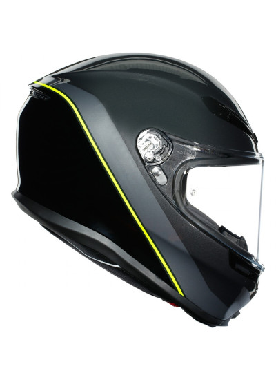 CASCO AGV K6 MINIMAL GUNMETAL / BLACK / YELLOW FLUOR 2