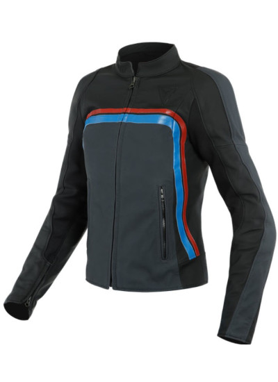 CHAQUETA DAINESE LOLA 3 LADY LEATHER Black/Ebony/Red/Blue