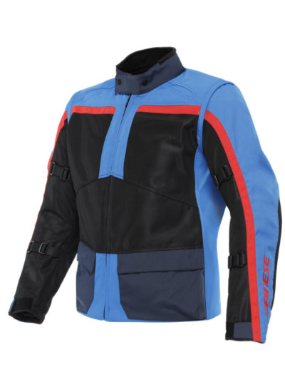 CHAQUETA DAINESE OUTLAW TEX Black_Light-Blue_Black-Iris_Lava-Red-1