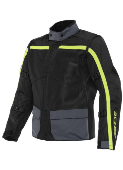 CHAQUETA DAINESE OUTLAW TEX Black/Black/Ebony/Fluo-Yellow