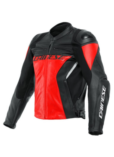 RACING 4 LEATHER JACKET DAINESE BLACK-LAVA RED