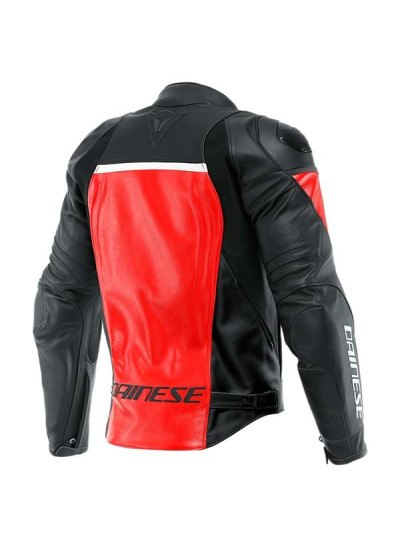 RACING 4 LEATHER JACKET DAINESE BLACK-LAVA RED