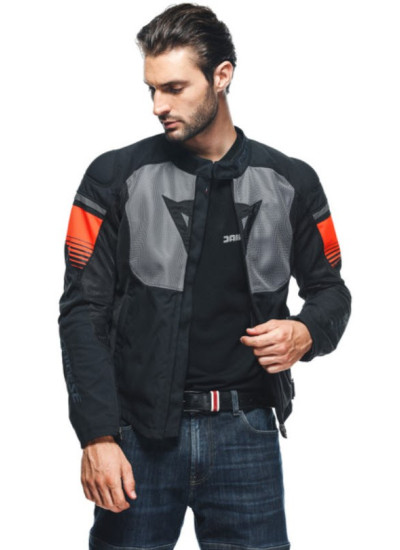 CHAQUETA DAINESE AIR FAST TEX Black-Gray-Fluo-Red