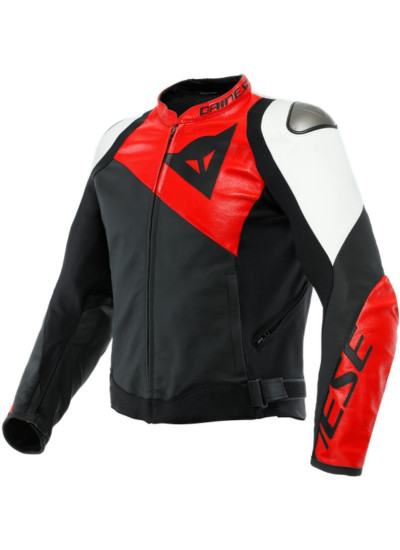 CHAQUETA DAINESE SPORTIVA LEATHER Black-Matt Lava-Red White