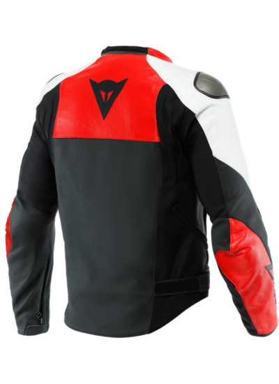 CHAQUETA DAINESE SPORTIVA LEATHER Black-Matt Lava-Red White