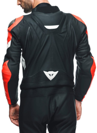 DAINESE AVRO 4 LEATHER 2PCS SUIT-Black-Matt-Fluo-Red-White