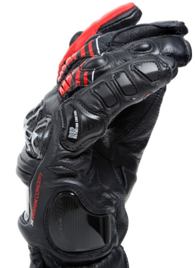 GUANTES DAINESE DRUID 4 LEATHER-NEGRO-ROJO-BLANCO