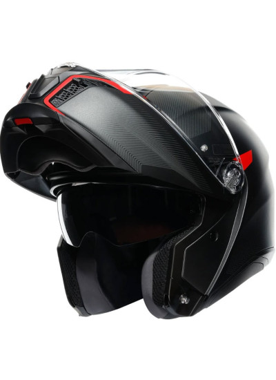 CASCO AGV TOURMODULAR MULTI FREQUENCY MATT GUNMETAL-RED