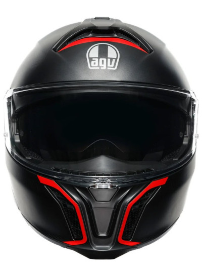 CASCO AGV TOURMODULAR MULTI FREQUENCY MATT GUNMETAL-RED