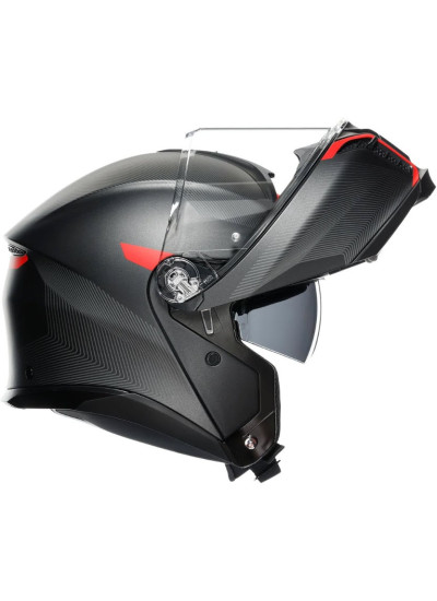 CASCO AGV TOURMODULAR MULTI FREQUENCY MATT GUNMETAL-RED