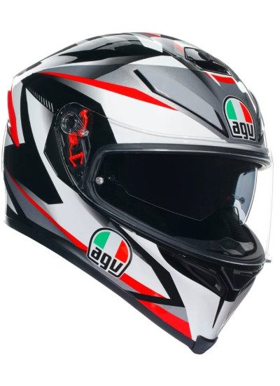 CASCO AGV K-5 S PINLOCK MAXVISION PLASMA WHITE-BLACK-RED