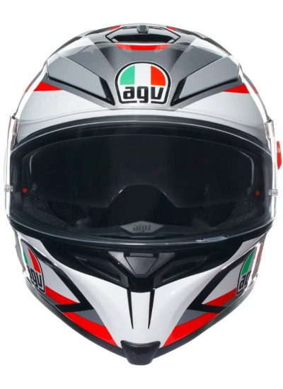 CASCO AGV K-5 S PINLOCK MAXVISION PLASMA WHITE-BLACK-RED