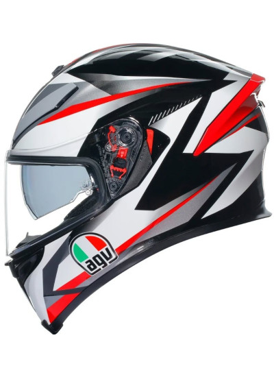 CASCO AGV K-5 S PINLOCK MAXVISION PLASMA WHITE-BLACK-RED