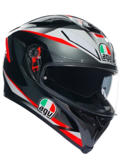 CASCO K5 S AGV E2205 MULTI MPLK-PLASMA BLACK-GREY-RED