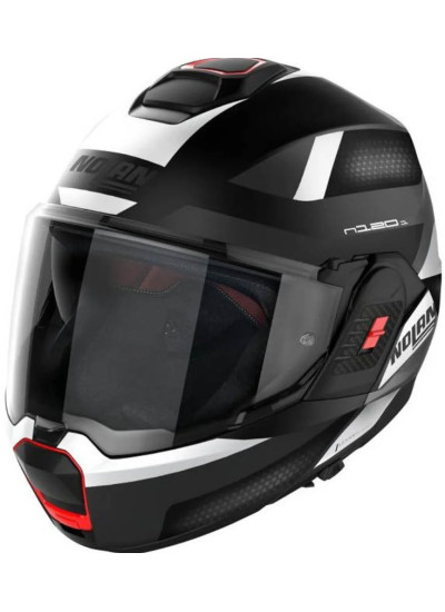 CASCO NOLAN N120-1 SUBWAY N-COM MATT BLACK /WHITE