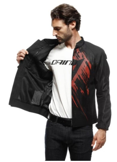 CHAQUETA DAINESE HEROSPHERE AIR TEX BLACK-RED TARMAC