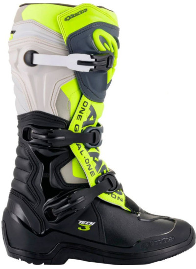 BOTAS ALPINESTARS TECH 3 BLACK-COOL GRAY-FLUORESCENT YELLOW