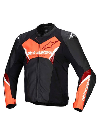 Chaqueta de cuero Alpinestars Faster V3 rojo