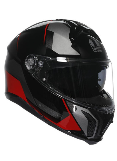 Casco AGV Tourmodular Perception negro rojo