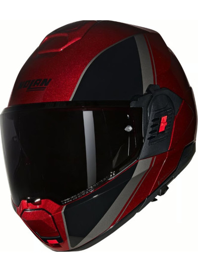 Casco NOLAN N120-1 Verniciatura Speciale Visceral Red-Black-1