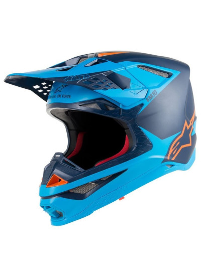 Casco Alpinestars Supertech S-M10 Meta Black- Aqua-Orange Fluo-1