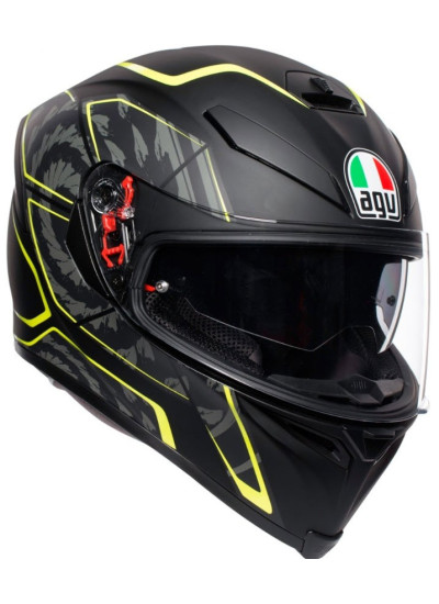 CASCO AGV K-5 S TORNADO MATT negro-amarillo lateral