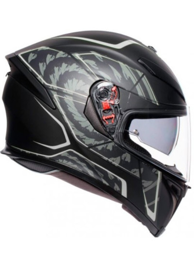 CASCO AGV K-5 S TORNADO MATT negro-plata lateral