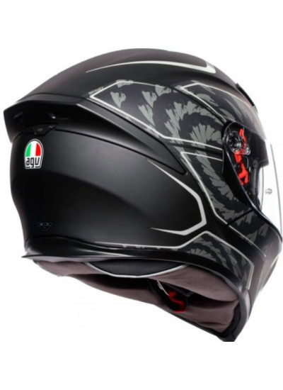 CASCO AGV K-5 S TORNADO MATT negro-plata back