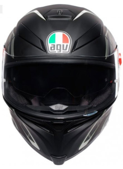 CASCO AGV K-5 S TORNADO MATT negro-plata front