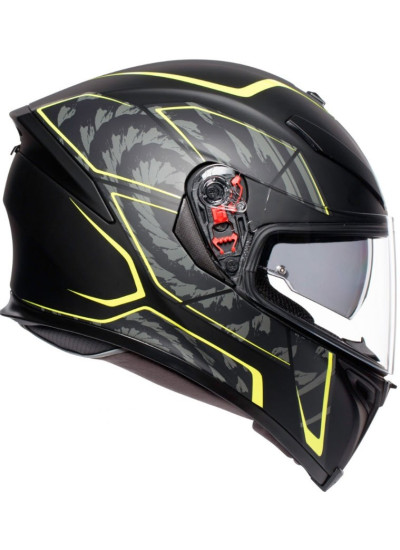 CASCO AGV K-5 S TORNADO MATT negro-amarillo lateral