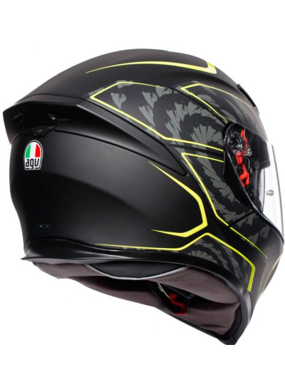 CASCO AGV K-5 S TORNADO MATT negro-amarillo back