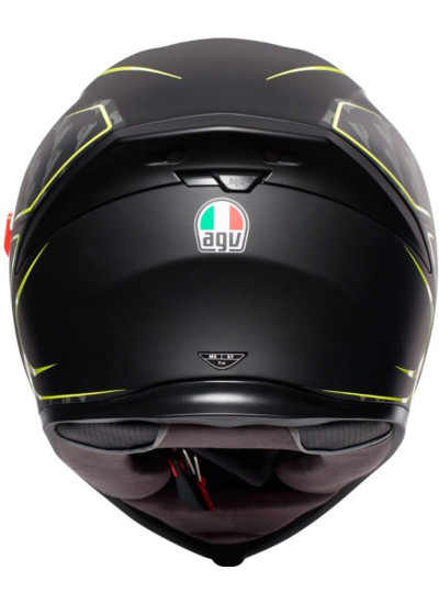 CASCO AGV K-5 S TORNADO MATT negro-amarillo back