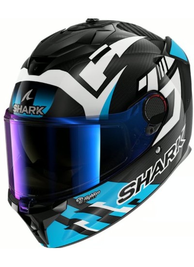 Casco SHARK Spartan GT Pro Zarco Track Racer Carbon  White Blue-1